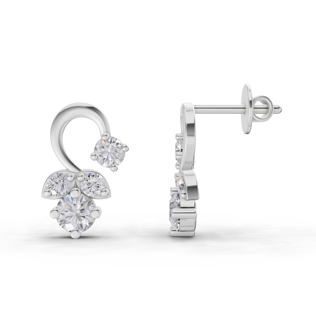 0.98 Carat Marquise Cut Simulated Earrings 14K - White Gold