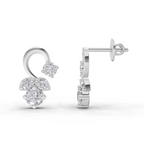 0.98 Carat Marquise Cut Simulated Earrings 14K - White Gold