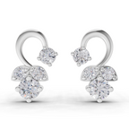 0.98 Carat Marquise Cut Simulated Earrings 14K - White Gold