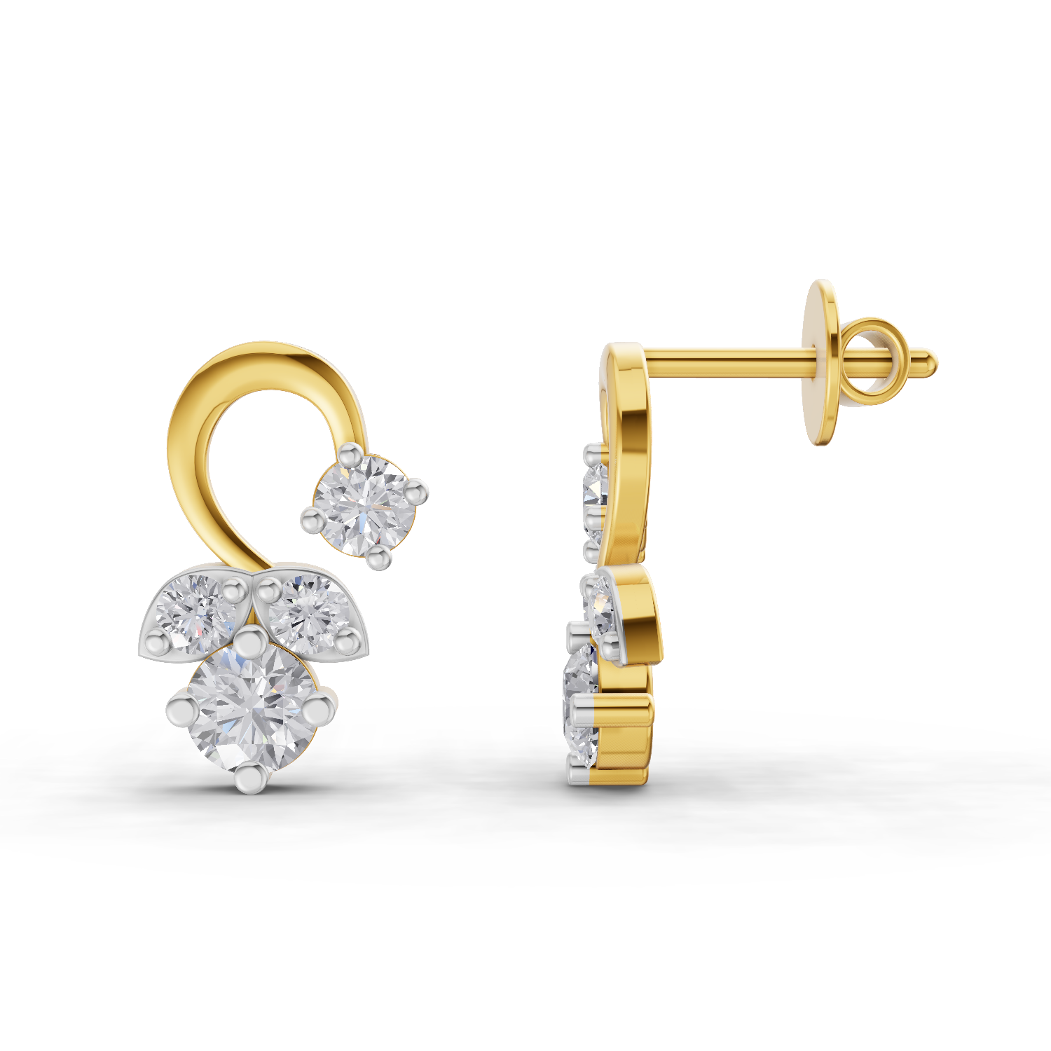 0.98 Carat Marquise Cut Simulated Earrings 14K