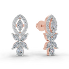 1.62 Carat Marquise And Pear Shape Diamond Earrings 14K - Rose Gold