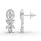 1.62 Carat Marquise And Pear Shape Diamond Earrings 14K - White Gold