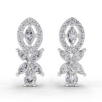 1.62 Carat Marquise And Pear Shape Diamond Earrings 14K - White Gold
