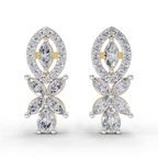 1.62 Carat Marquise And Pear Shape Diamond Earrings 14K