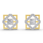 1.3 Carat Double Square Diamond Studs Earrings 14K