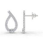 0.75 Carat Pear Stud Earrings 14K - White Gold