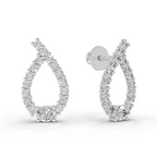 0.75 Carat Pear Stud Earrings 14K - White Gold