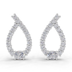 0.75 Carat Pear Stud Earrings 14K - White Gold