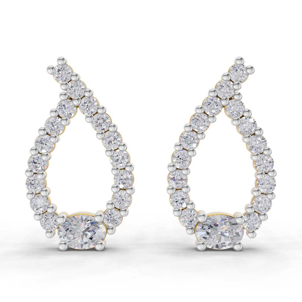 0.75 Carat Pear Stud Earrings 14K