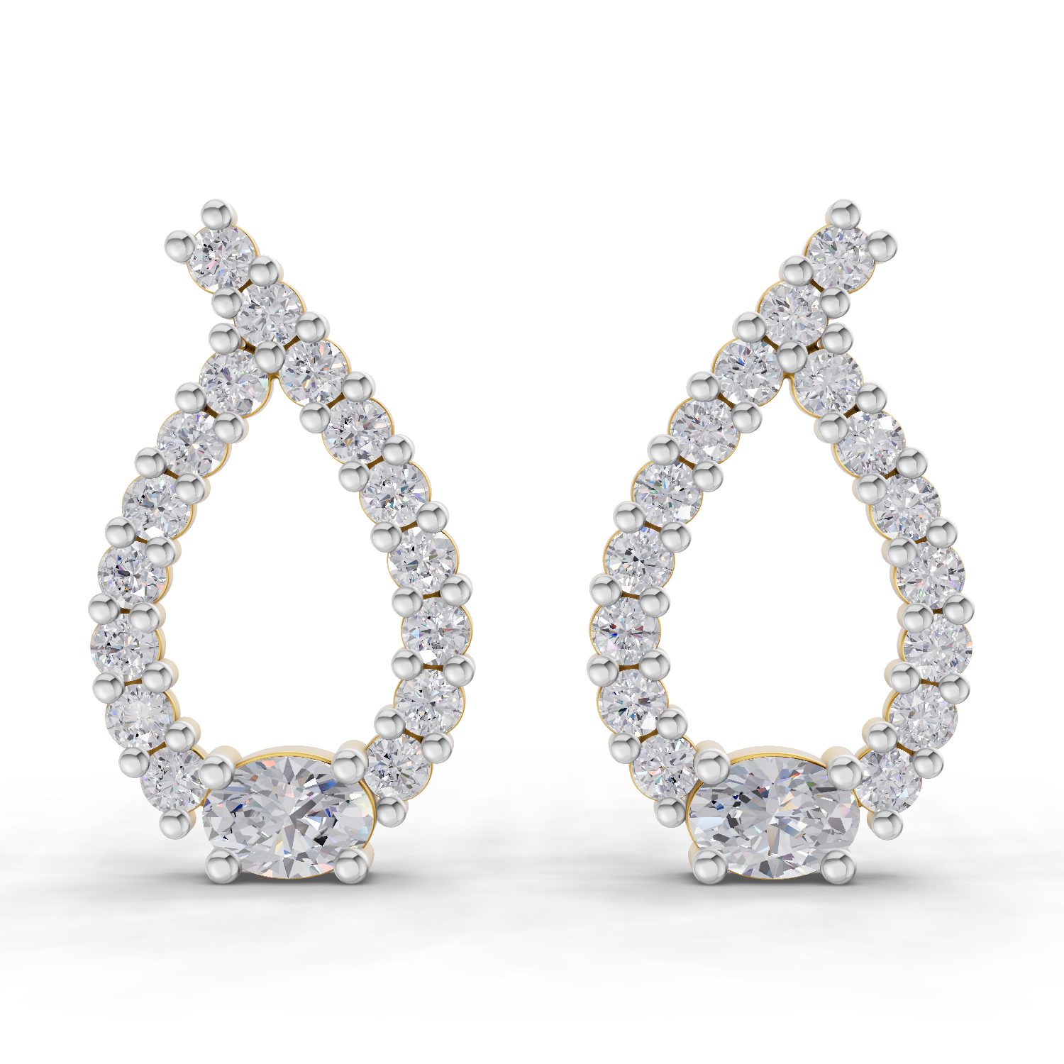0.75 Carat Pear Stud Earrings 14K