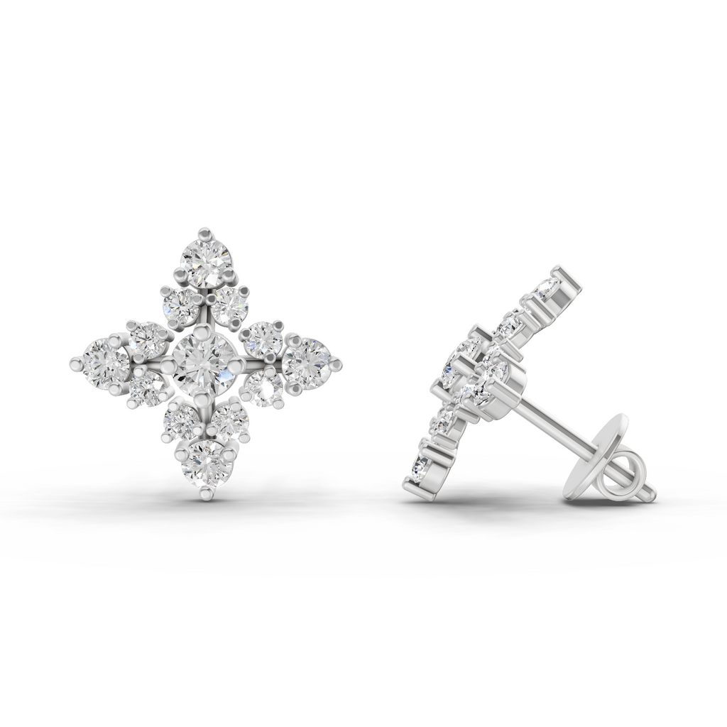 1.2 Carat Starlight Studs Earrings 14K - White Gold