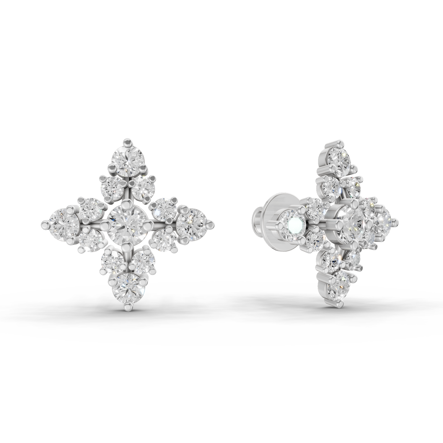 1.2 Carat Starlight Studs Earrings 14K - White Gold