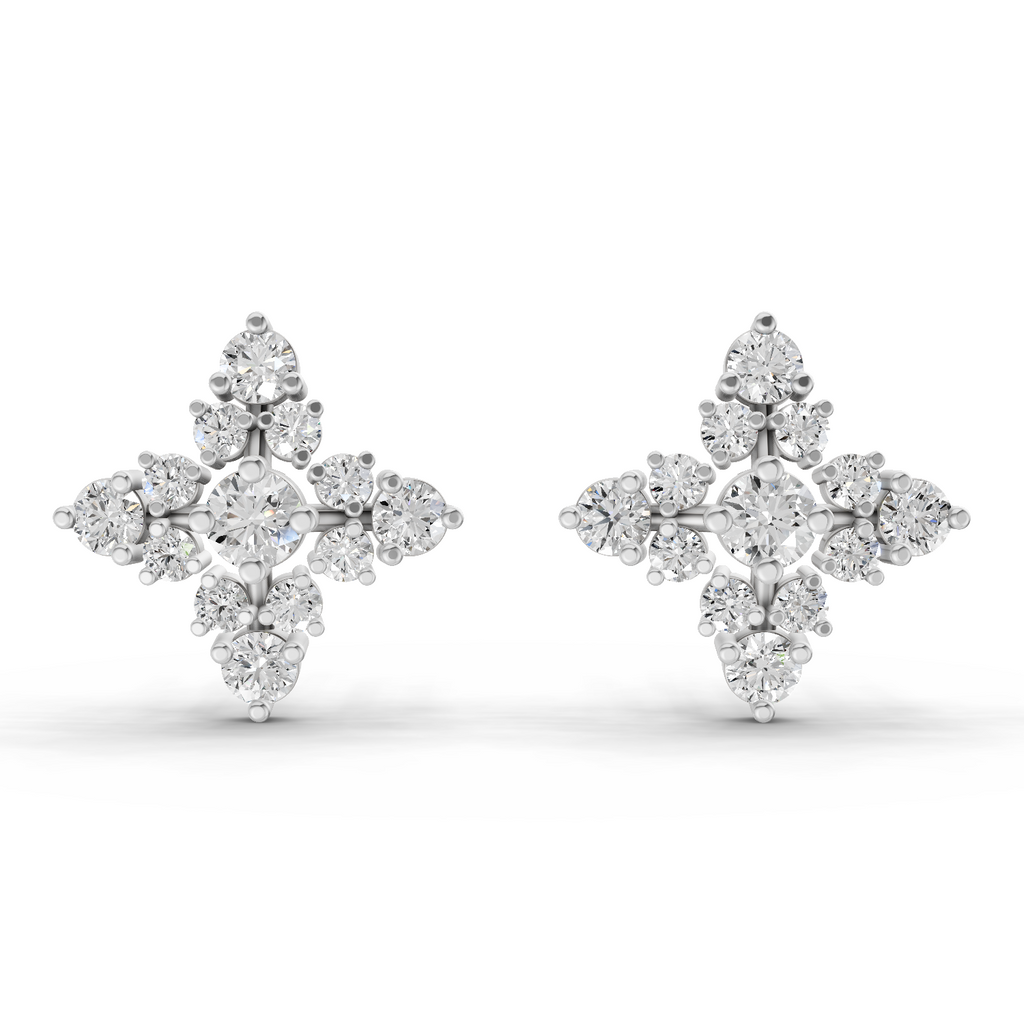 1.2 Carat Starlight Studs Earrings 14K - White Gold