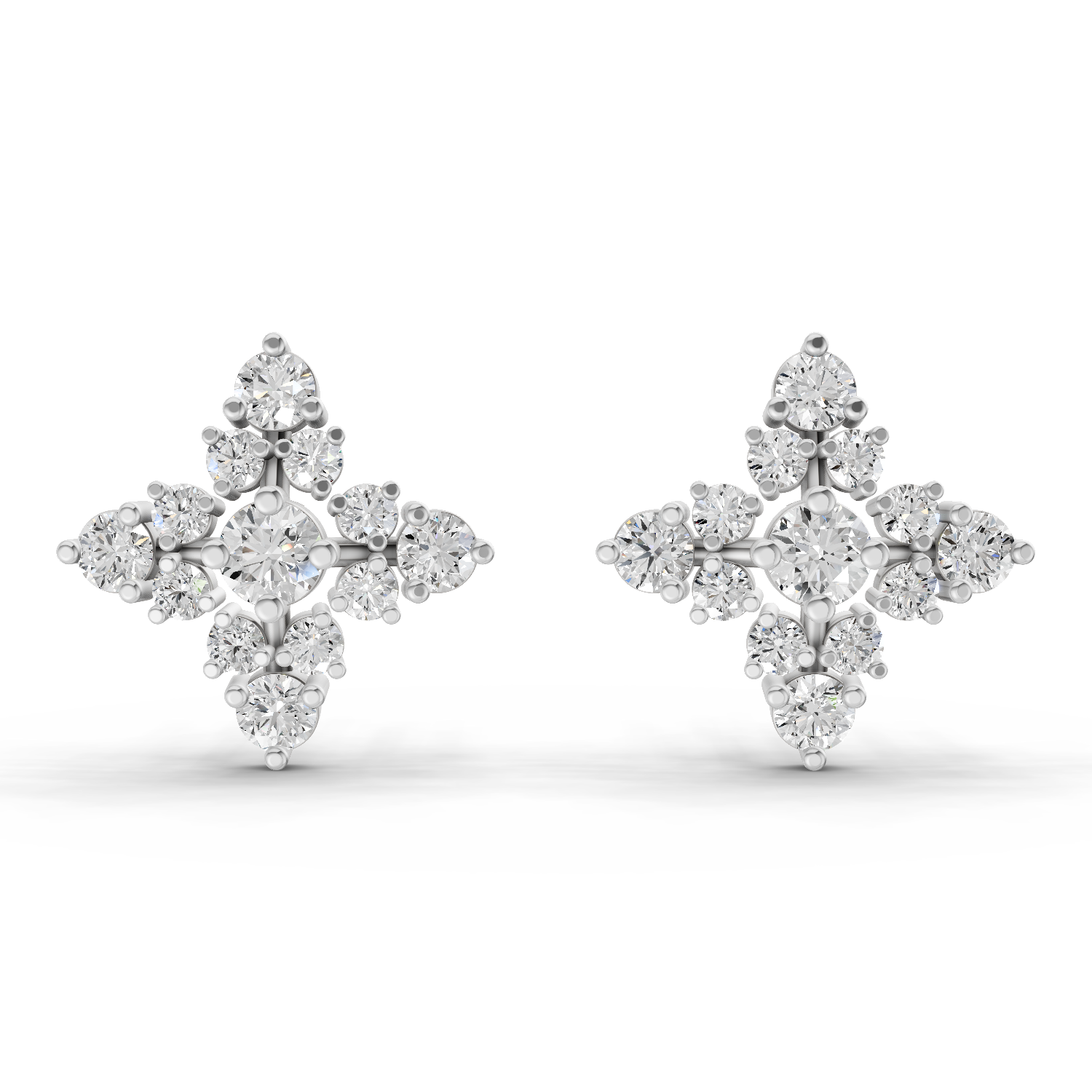 1.2 Carat Starlight Studs Earrings 14K - White Gold