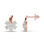 1.18 Carat Starlight Floral Stud Earrings 14K - Rose Gold