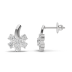 1.18 Carat Starlight Floral Stud Earrings 14K - White Gold