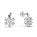 1.18 Carat Starlight Floral Stud Earrings 14K - White Gold