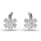1.18 Carat Starlight Floral Stud Earrings 14K - White Gold