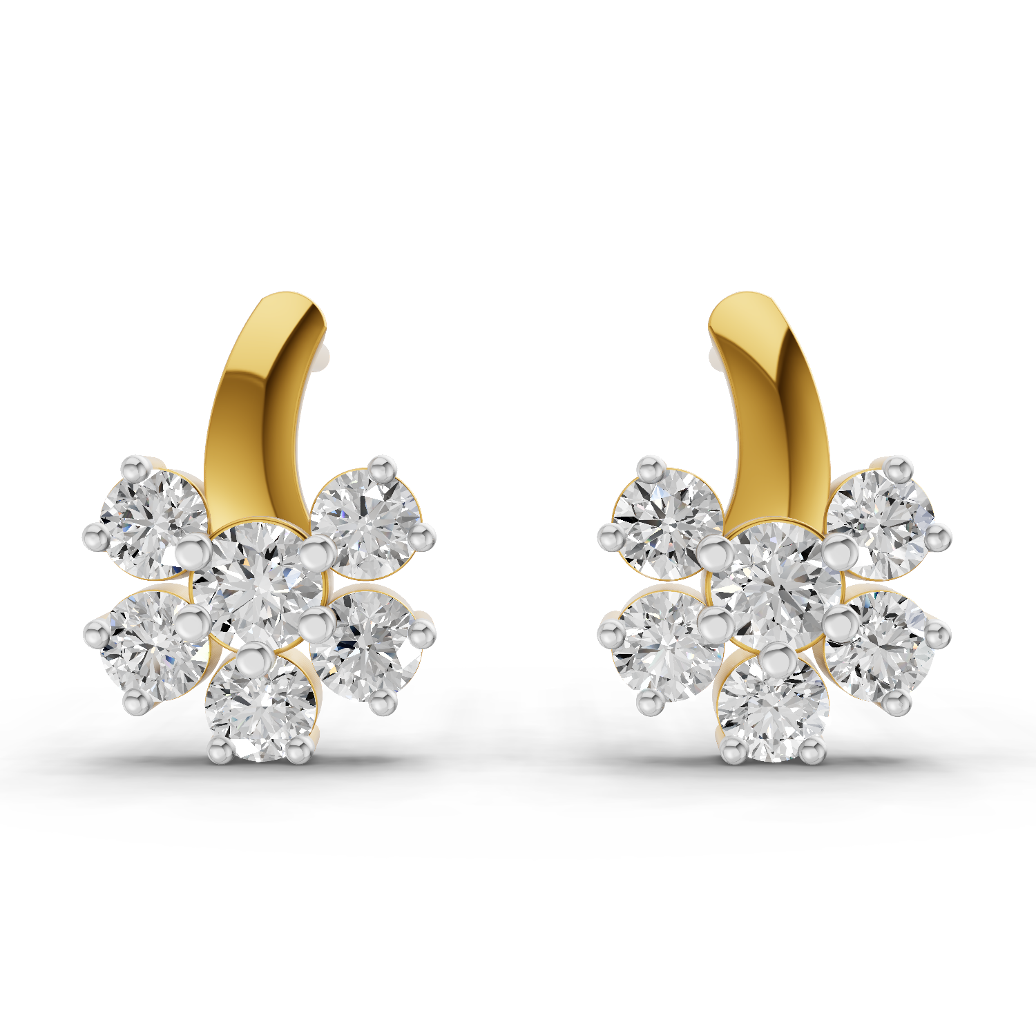 1.18 Carat Starlight Floral Stud Earrings 14K