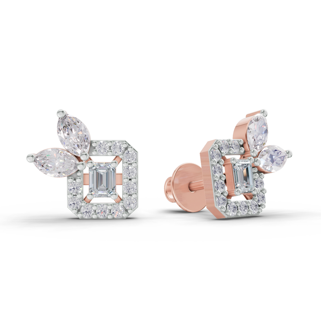 0.86 Carat two or three marquise-cut Diamond 14K - Rose Gold