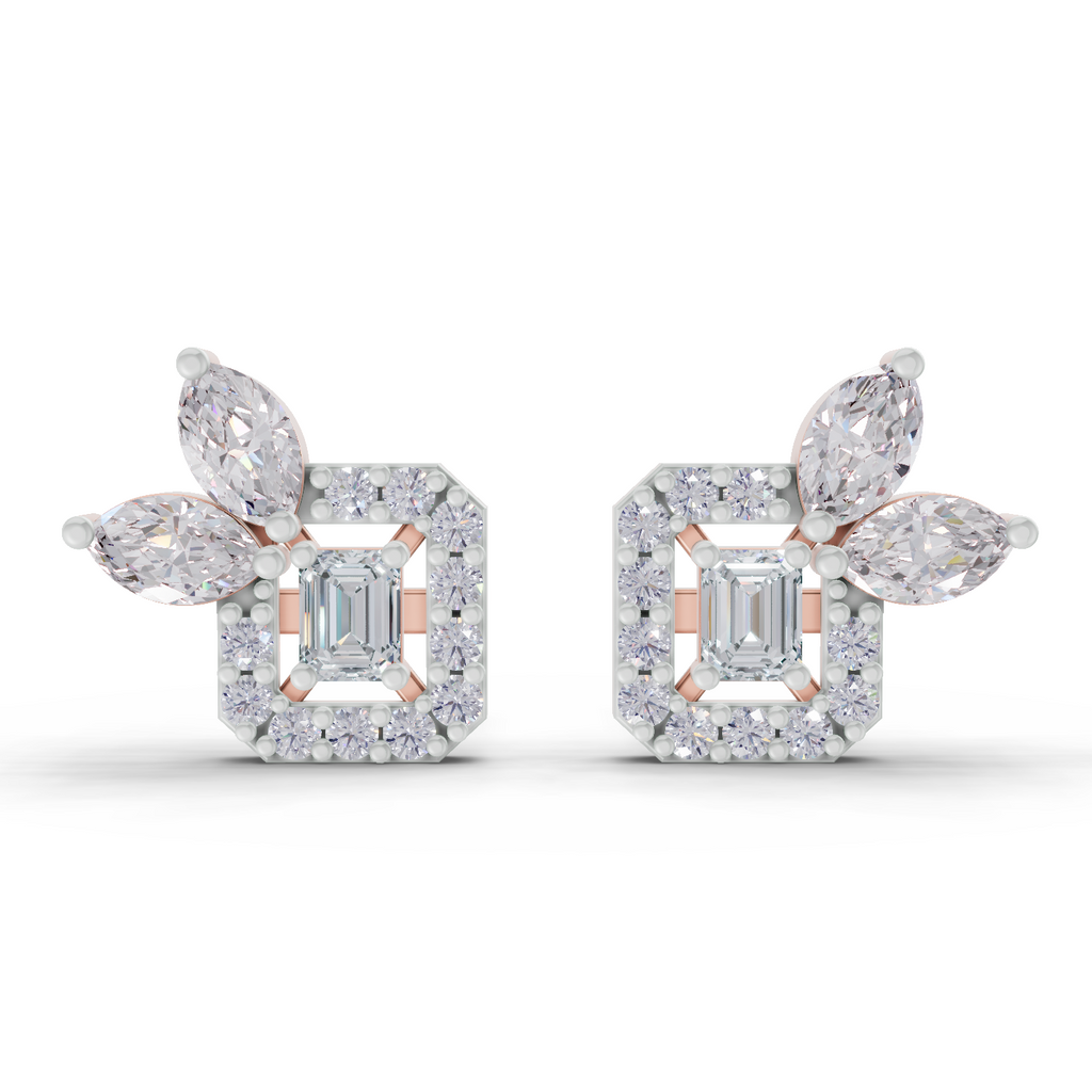 0.86 Carat two or three marquise-cut Diamond 14K - Rose Gold
