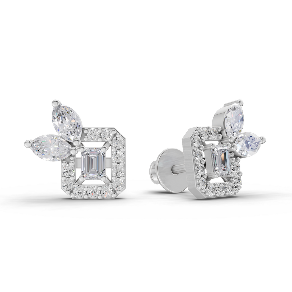 0.86 Carat two or three marquise-cut Diamond 14K - White Gold
