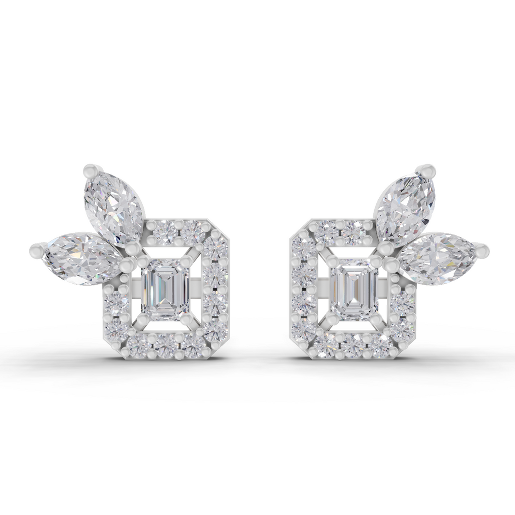 0.86 Carat two or three marquise-cut Diamond 14K - White Gold