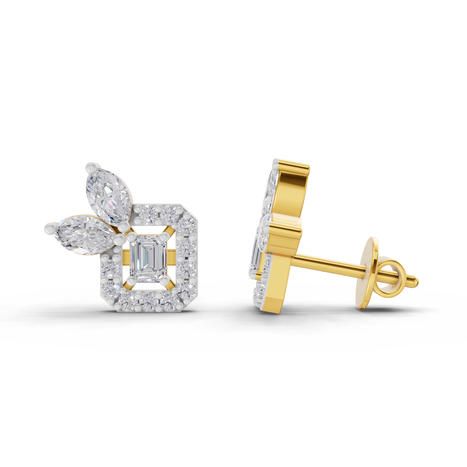 0.86 Carat two or three marquise-cut Diamond 14K
