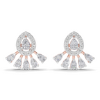 0.96 Carat Diamond Drop Fan Earrings 14K - Rose Gold