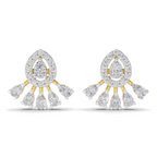 0.96 Carat Diamond Drop Fan Earrings 14K