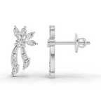 0.68 Carat Flora Curve Earrings 14K - White Gold