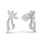 0.68 Carat Flora Curve Earrings 14K - White Gold