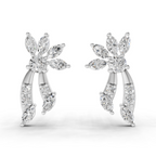 0.68 Carat Flora Curve Earrings 14K - White Gold