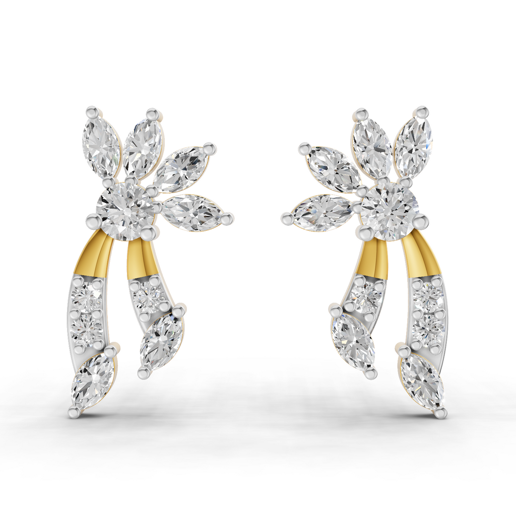 0.68 Carat Flora Curve Earrings 14K