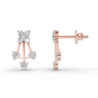 0.41 Carat Diamond Fan Front Earrings 14K - Rose Gold