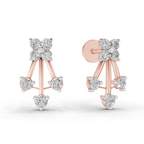 0.41 Carat Diamond Fan Front Earrings 14K - Rose Gold
