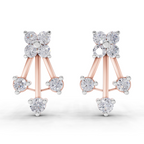 0.41 Carat Diamond Fan Front Earrings 14K - Rose Gold