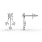 0.41 Carat Diamond Fan Front Earrings 14K - White Gold