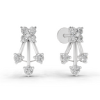 0.41 Carat Diamond Fan Front Earrings 14K - White Gold