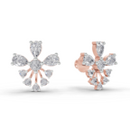 1.54 Carat Diamond Cluster Stud Earrings 14K - Rose Gold