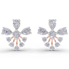 1.54 Carat Diamond Cluster Stud Earrings 14K - Rose Gold