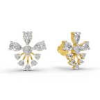 1.54 Carat Diamond Cluster Stud Earrings 14K