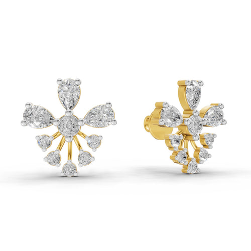Lustrous Cluster Diamond Stud Earrings