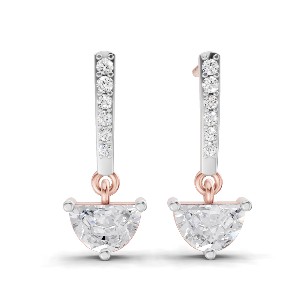 0.96 Carat Moonlit Charm Diamond Earrings 14K - Rose Gold