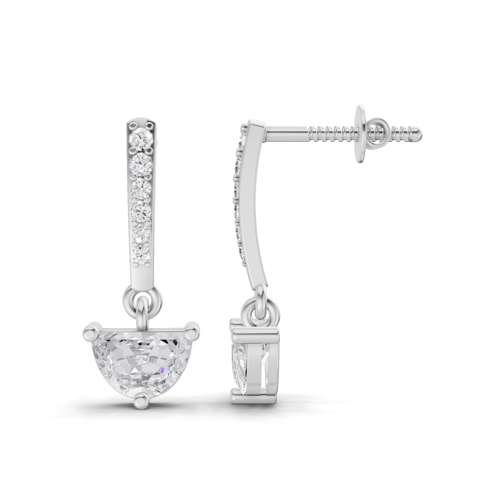 0.96 Carat Moonlit Charm Diamond Earrings 14K - White Gold