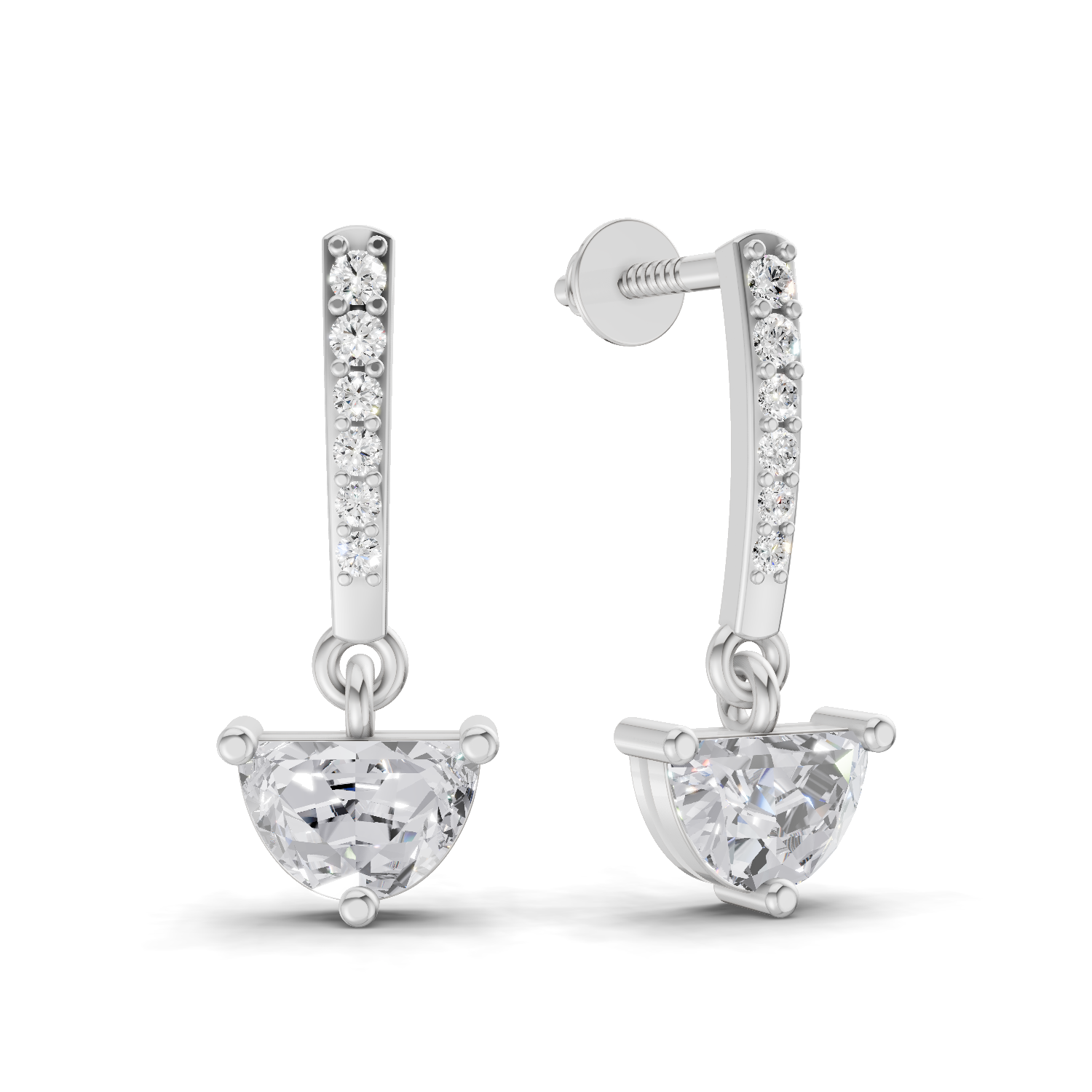 0.96 Carat Moonlit Charm Diamond Earrings 14K - White Gold