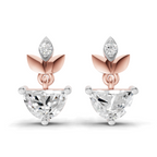 1.07 Carat Luna Leaf Diamond Earrings 14K - Rose Gold