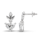 1.07 Carat Luna Leaf Diamond Earrings 14K - White Gold
