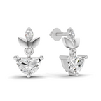 1.07 Carat Luna Leaf Diamond Earrings 14K - White Gold