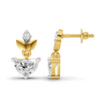 1.07 Carat Luna Leaf Diamond Earrings 14K